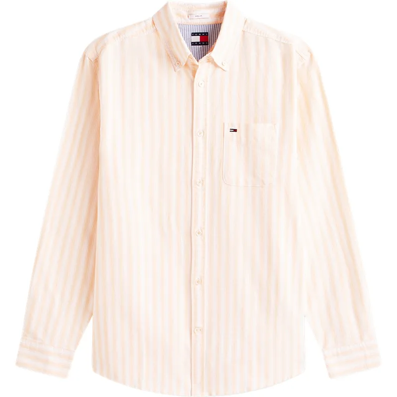Рубашка мужская с лацканом Tommy Hilfiger, Orange White Stripes SEV