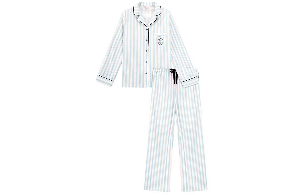 

Женский пижамный комплект Victoria's Secret, цвет Aqua blue stripes