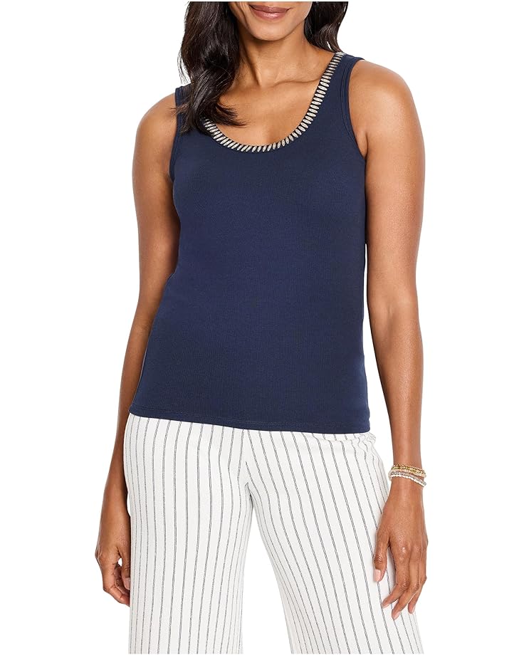

Топ NIC+ZOE Shimmer Trimmed Tank, цвет Dark Indigo