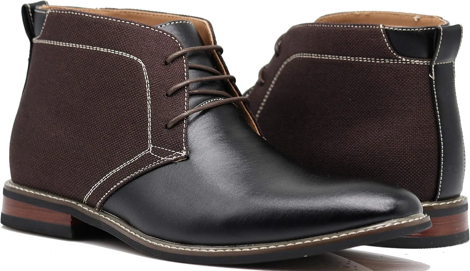 Мужские ботинки Titan04 Spectator Tweed Plaid Two Tone Chukka Ankle Wingtips Oxfords с перфорацией и шнуровкой, двухцветные, в клетку Enzo Romeo, Black Brown