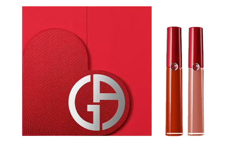 GIORGIO ARMANI Набор для макияжа губ red tube legend легко растушевываемый велюровый комплект из 2 предметов — фото 2
