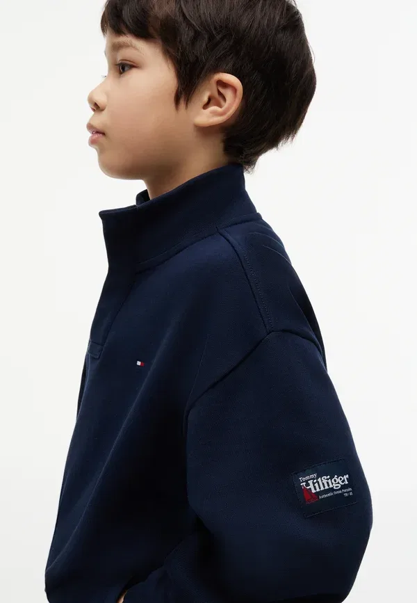 Свитшот на пуговицах с высоким воротом Tommy Hilfiger, тёмно-синий — фото 4