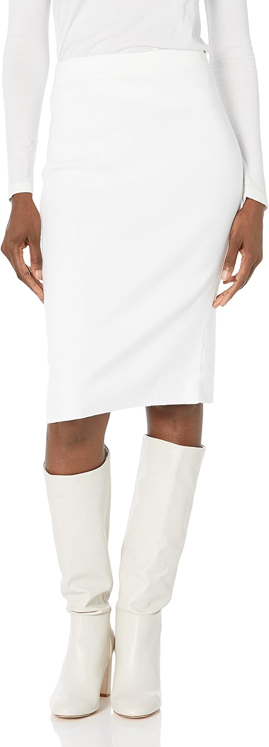 

Женская адаптивная облегающая юбка Tommy Hilfiger в рубчик, Fresh White