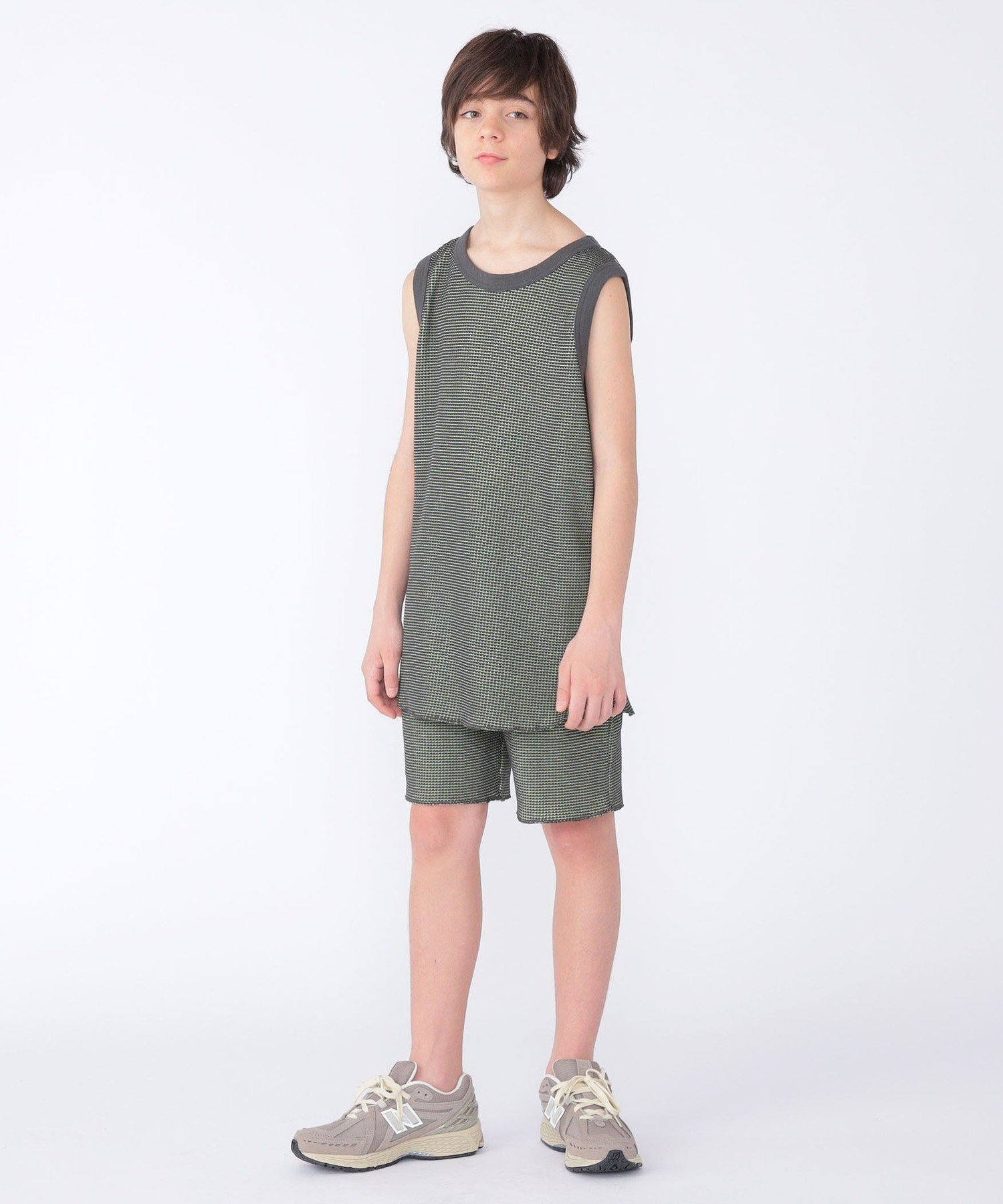 ГОРА ДЕСЯТЬ.: 160 см / Двухцветная майка с вафельной текстурой SHIPS KIDS, Charcoal Gray — фото 3