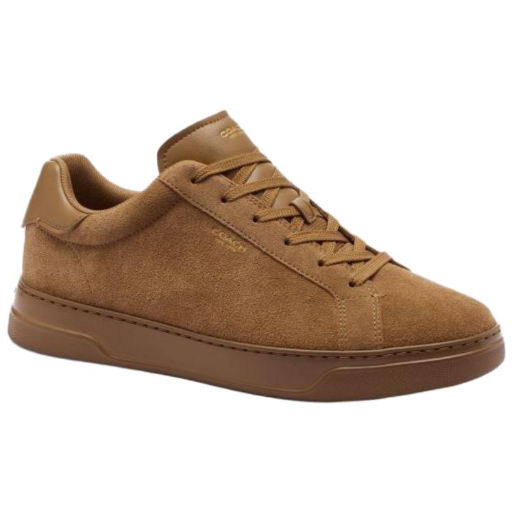 COACH Кроссовки мужские Highline Synthetic Leather, Cow Leather Low top Skateboard Shoes Brown — фото 4