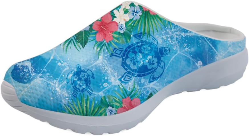 

GLENLCWE Blue Dolphin Butterfly Мужские садовые сабо, женские слоги с мягкой сеткой Mules Сандалии для ходьбы Легкая обувь для медсестры, синий