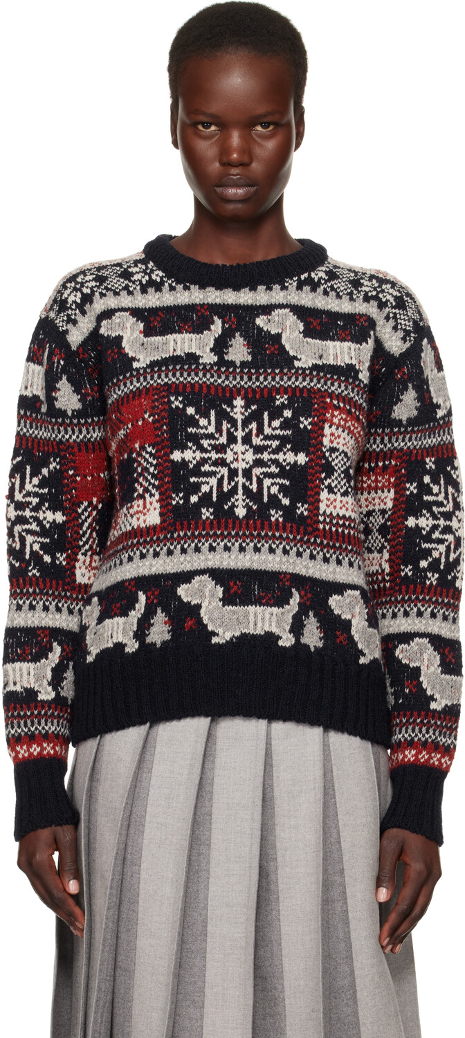 

Разноцветный свитер Holiday Hector Mohair с круглым вырезом Thom Browne