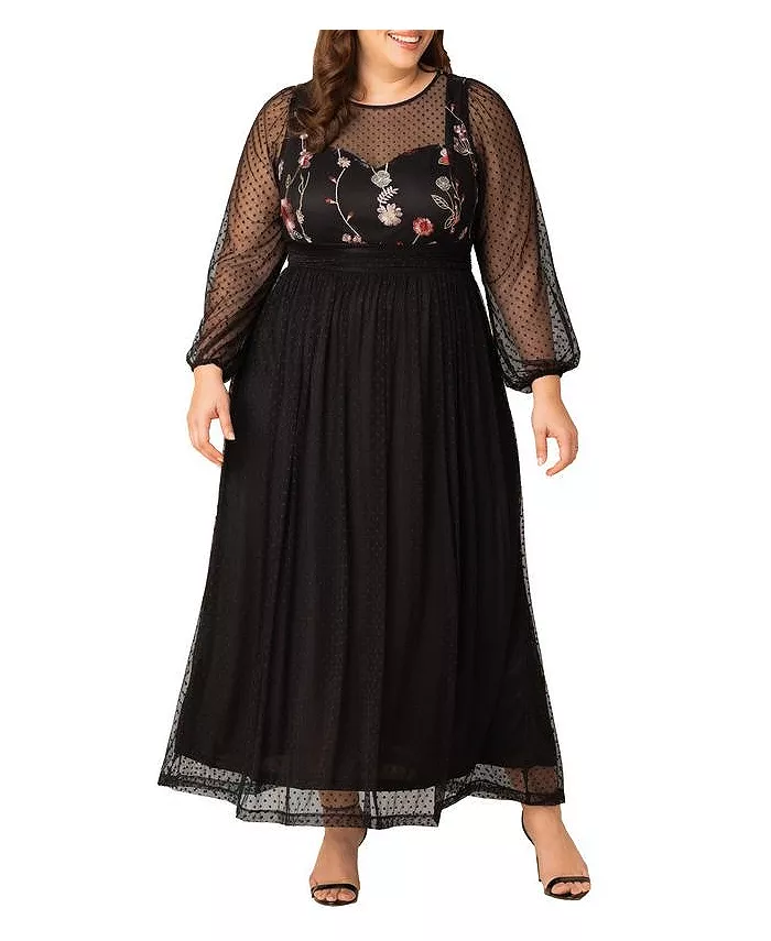 

Вечернее платье Mystique Plus Size из микс-техники Kiyonna, черный