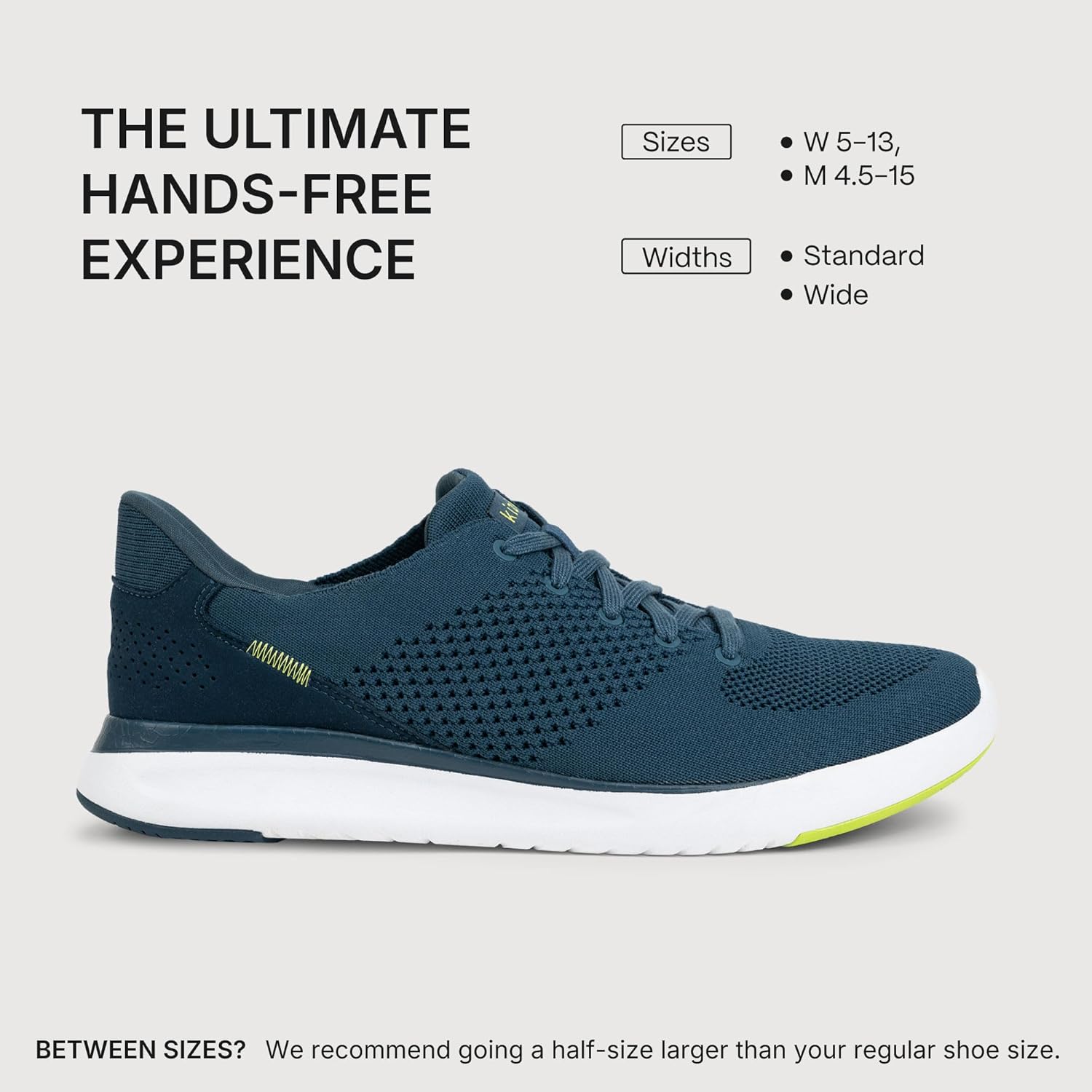 Кроссовки Kizik Slip On: Lima- удобные для повседневной носки, с Hands-Free, дышащий верх из трикотажа, мужские и женские прогулочные обувь с поддержкой свода стопы, Tidepool — фото 4