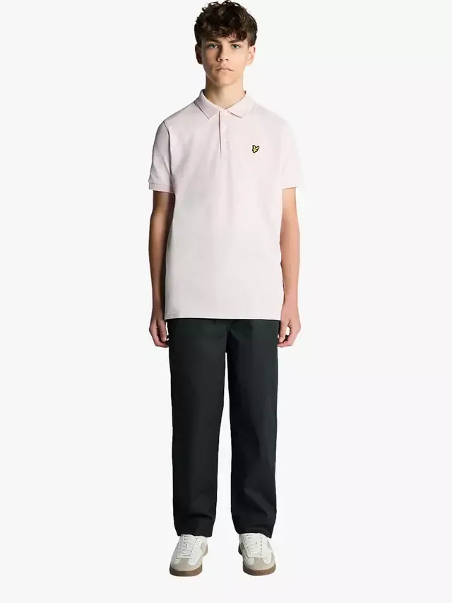 Детская хлопковая футболка-поло с коротким рукавом Lyle & Scott, Light Pink — фото 2
