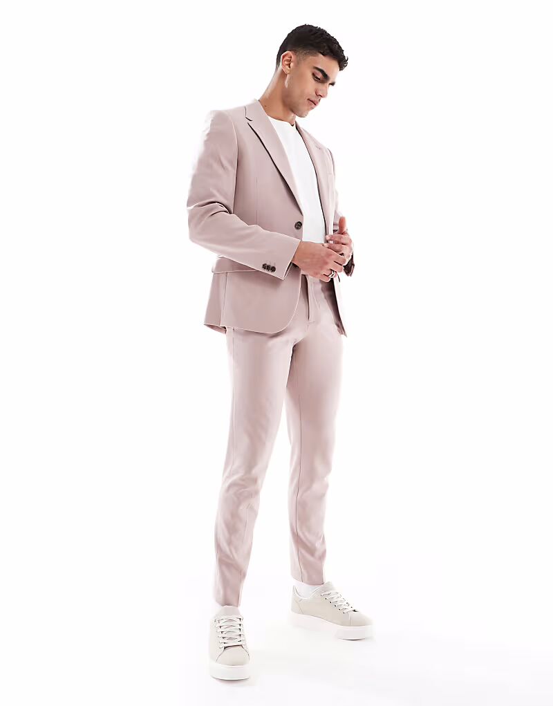 

Узкие брюки-клеш, растягивающиеся в четыре стороны, светло-коричневого цвета Asos Design