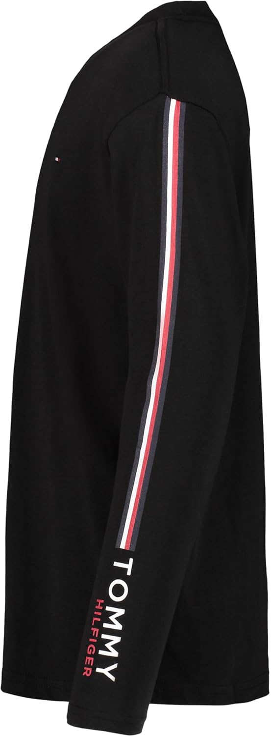Футболка Tommy Hilfiger Boys с длинным рукавом и круглым вырезом, Tommy Sleeve Black — фото 2