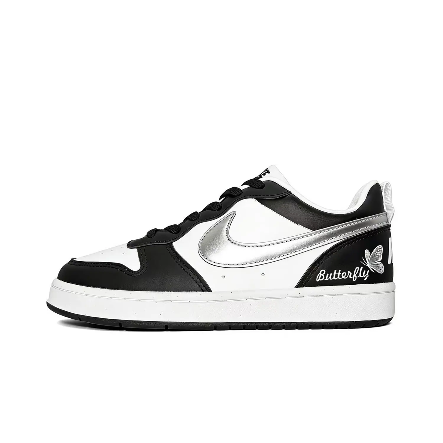 

Nike Court Borough Silver Butterfly синтетическая кожа устойчивая к скольжению устойчивая к истиранию низкий верх