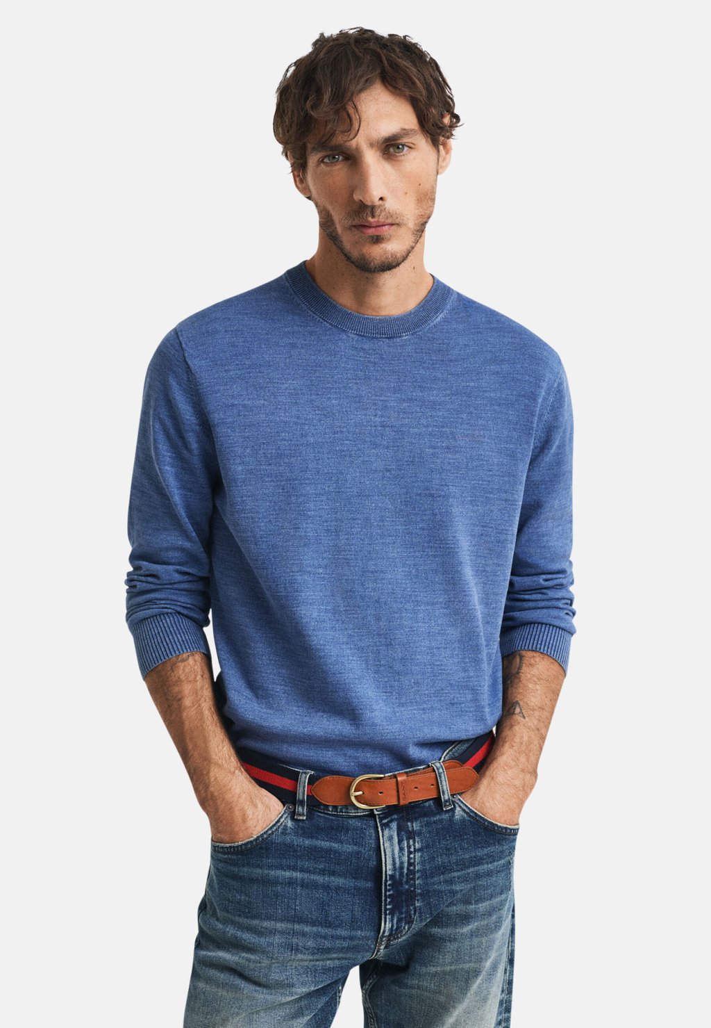 

Джемпер SUNFADED C-NECK GANT, темно-синий
