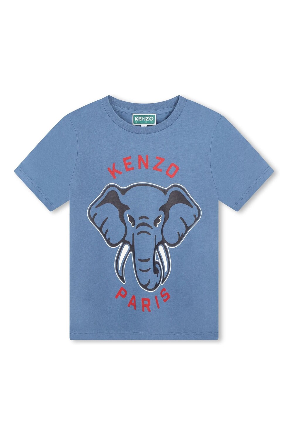 

Футболка с коротким рукавом и логотипом слона Kenzo Kids, синий