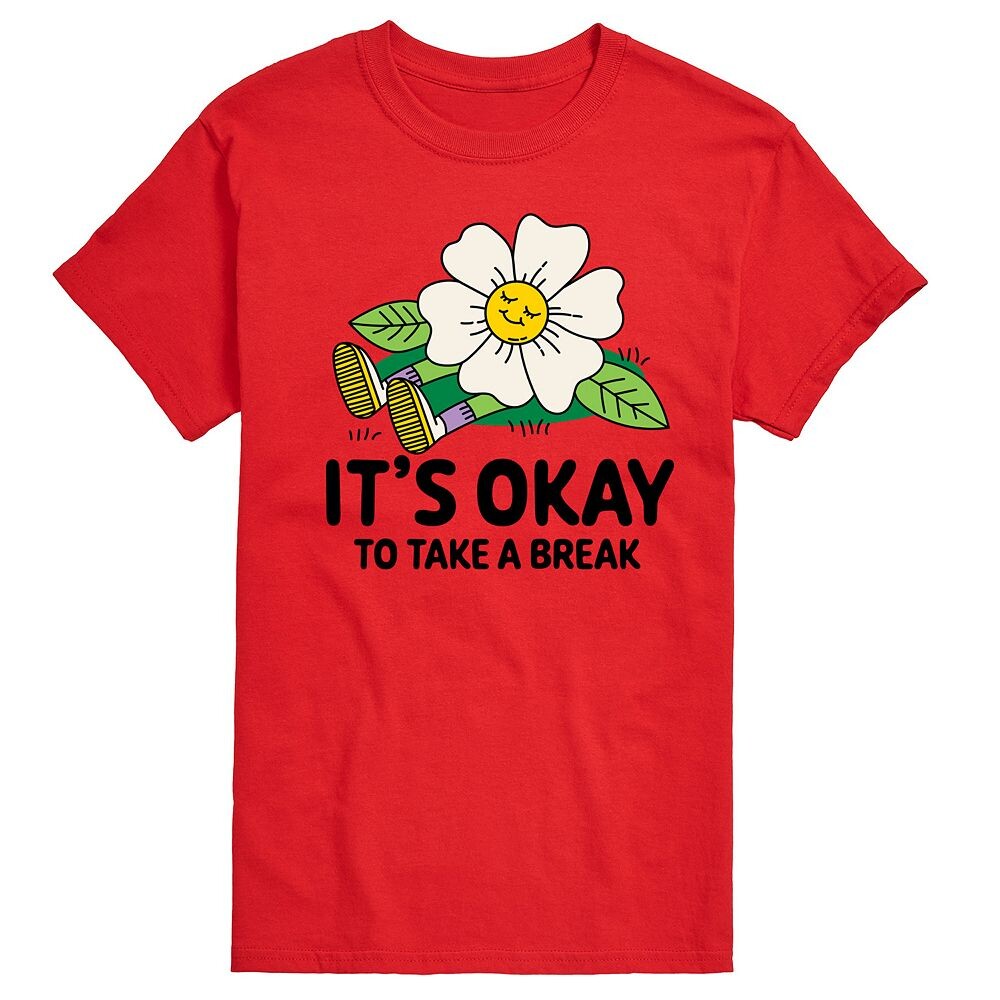 

Мужская футболка с рисунком «It's OK Take A Break» Licensed Character, красный