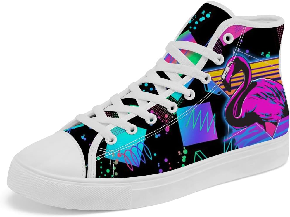 

Высокие кеды Flamingo для мужчин и женщин, тканевые кроссовки на шнуровке, повседневная обувь, подарок для мамы и папы Chebing, синий