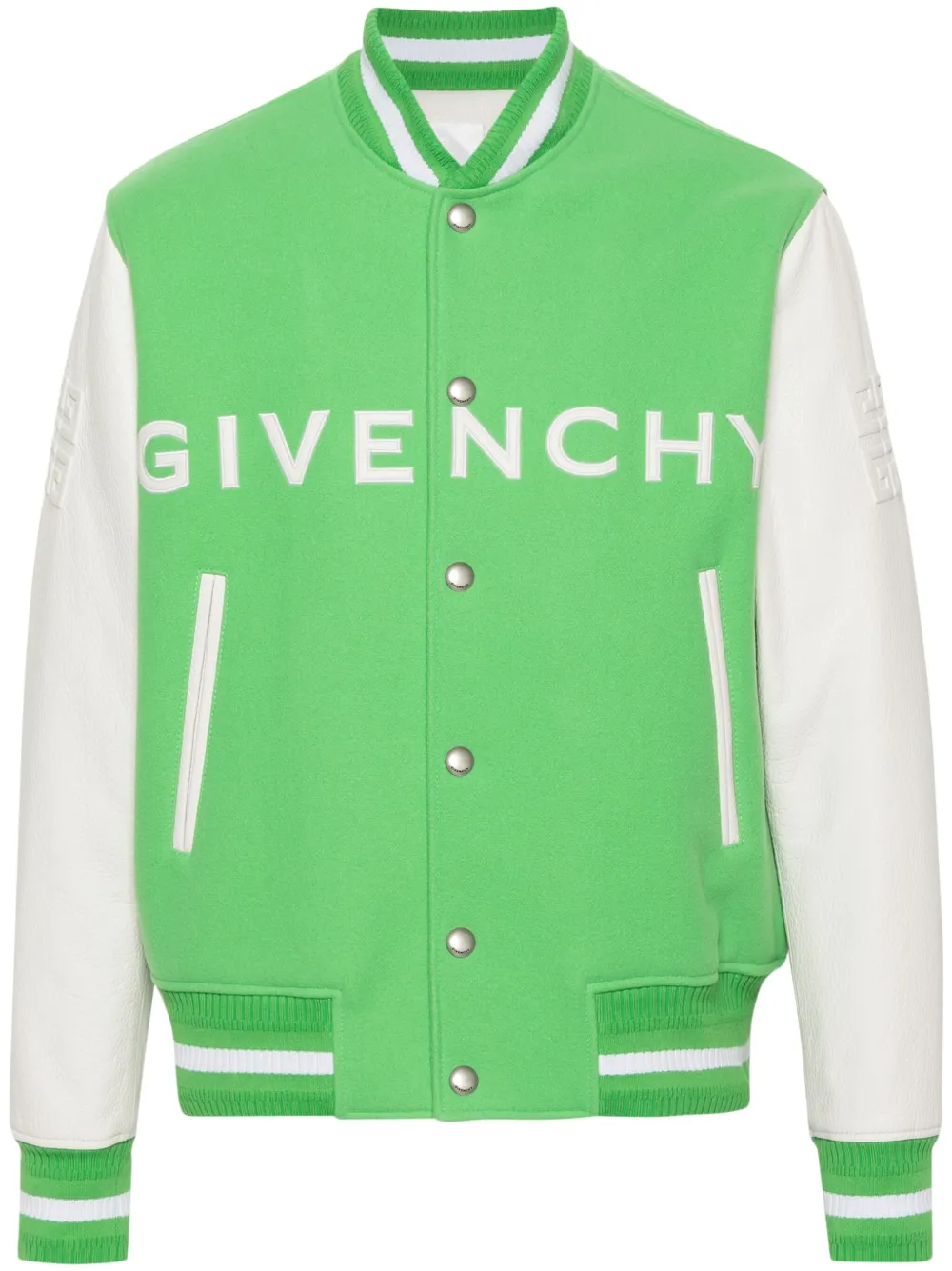 

Бомбер из смесовой шерсти с логотипом 4G Givenchy, зеленый