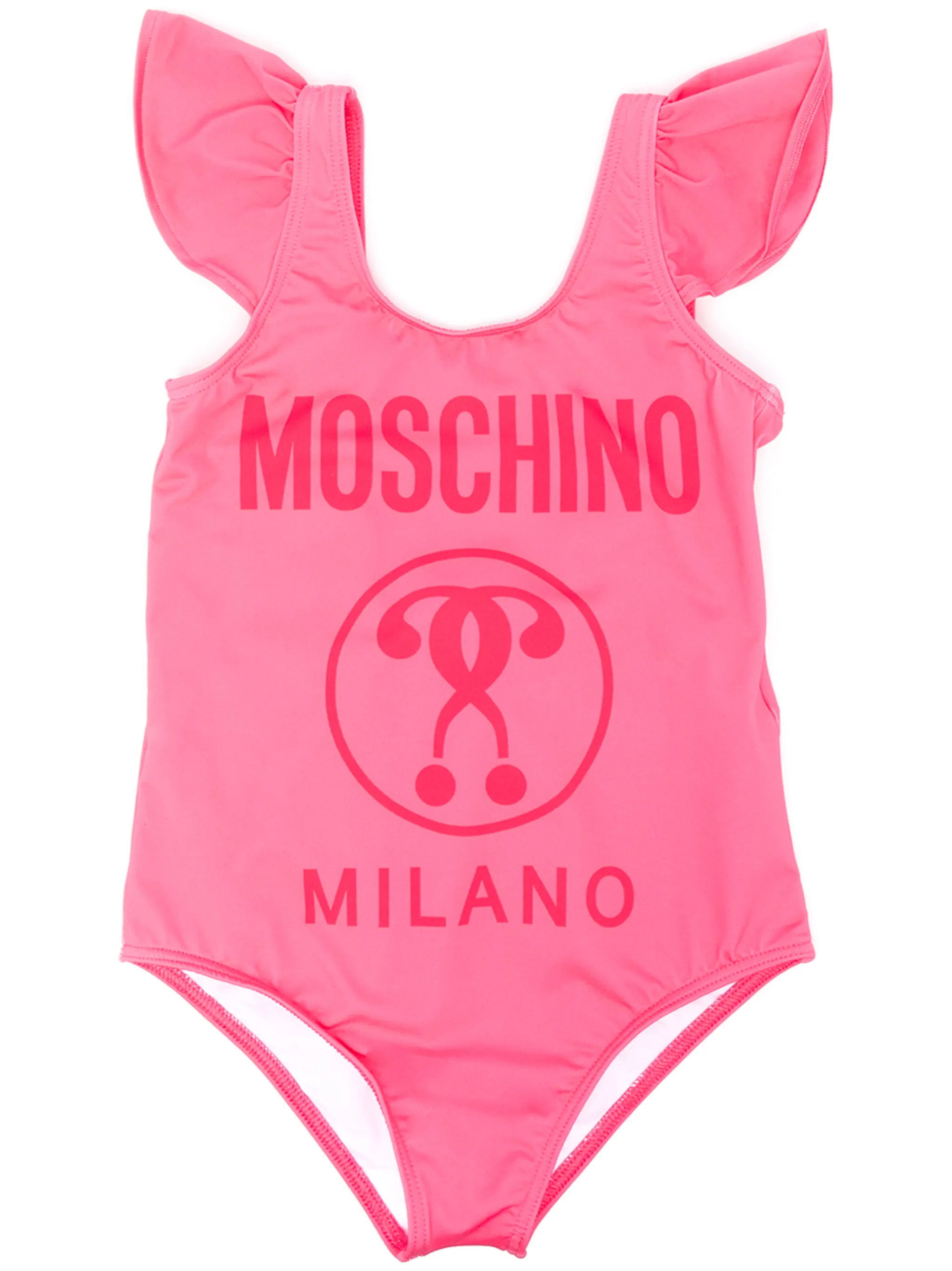 

Купальник с оборками и логотипом Moschino Kids, розовый