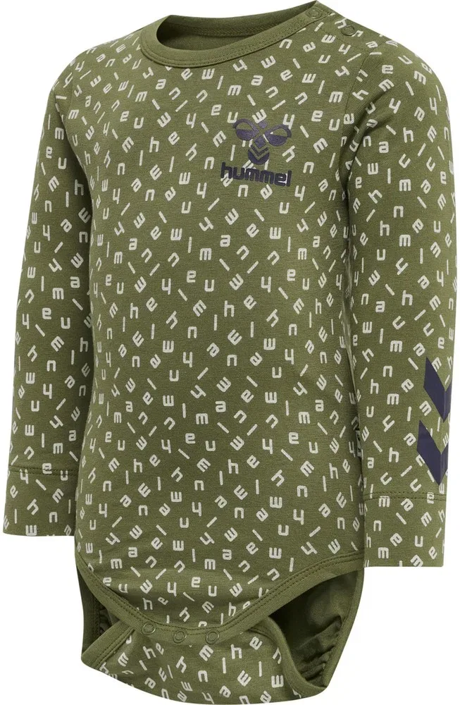Боди для детей, длинный рукав, Hummel, зеленый