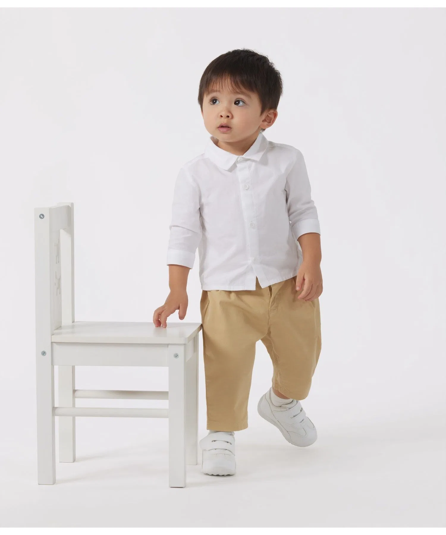 Детская рубашка PETIT BATEAU из хлопка белая