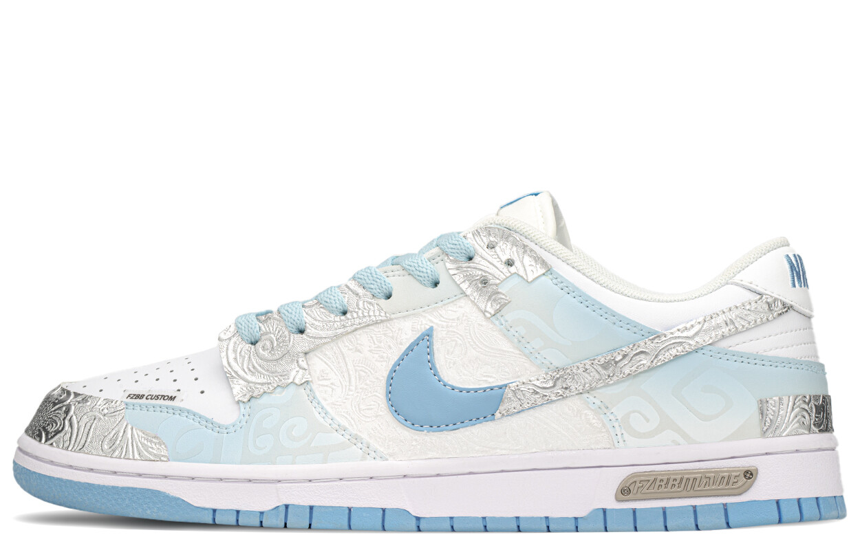 

Кроссовки Nike Dunk Skateboarding Shoes Men Low-top Blue/Silver, синий/серебряный