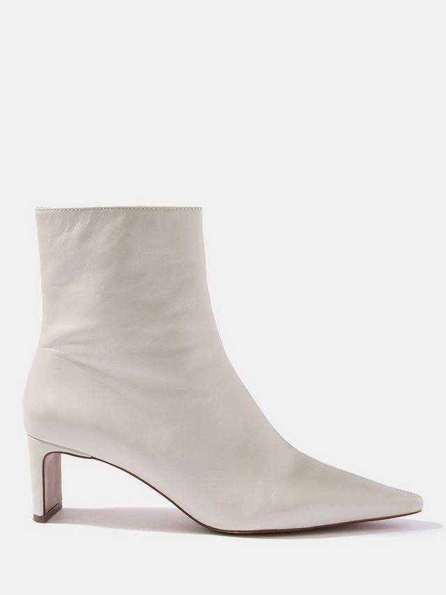 Кожаные ботинки на каблуке Mint Velvet, White