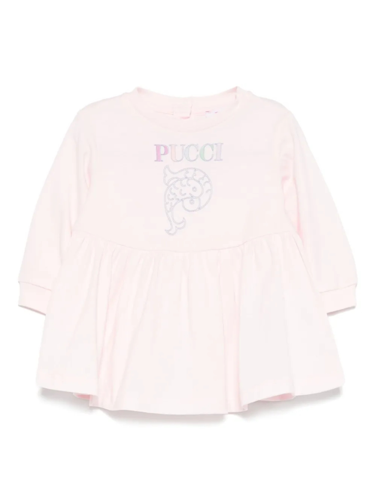 

PUCCI Junior платье с вышитым логотипом, розовый