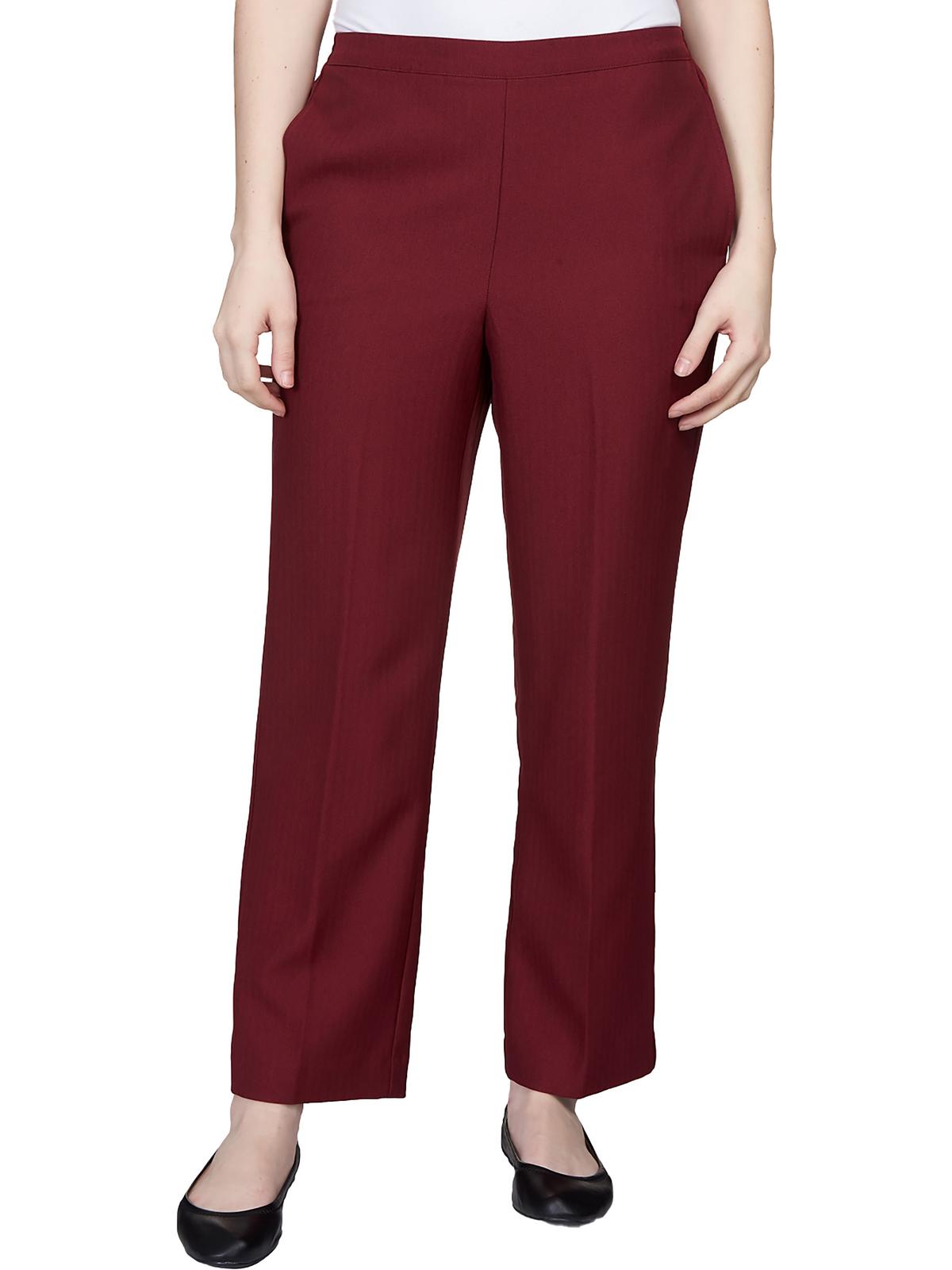 

Женские фактурные брюки Petites из полиэстера прямого покроя Alfred Dunner, цвет mulberry