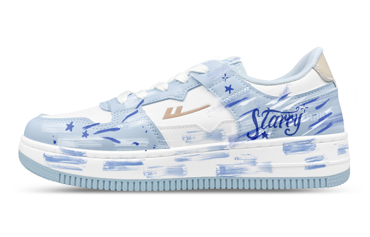 

WARRIOR Износостойкие и легкие низкие кроссовки для скейтбординга Unisex White Blue