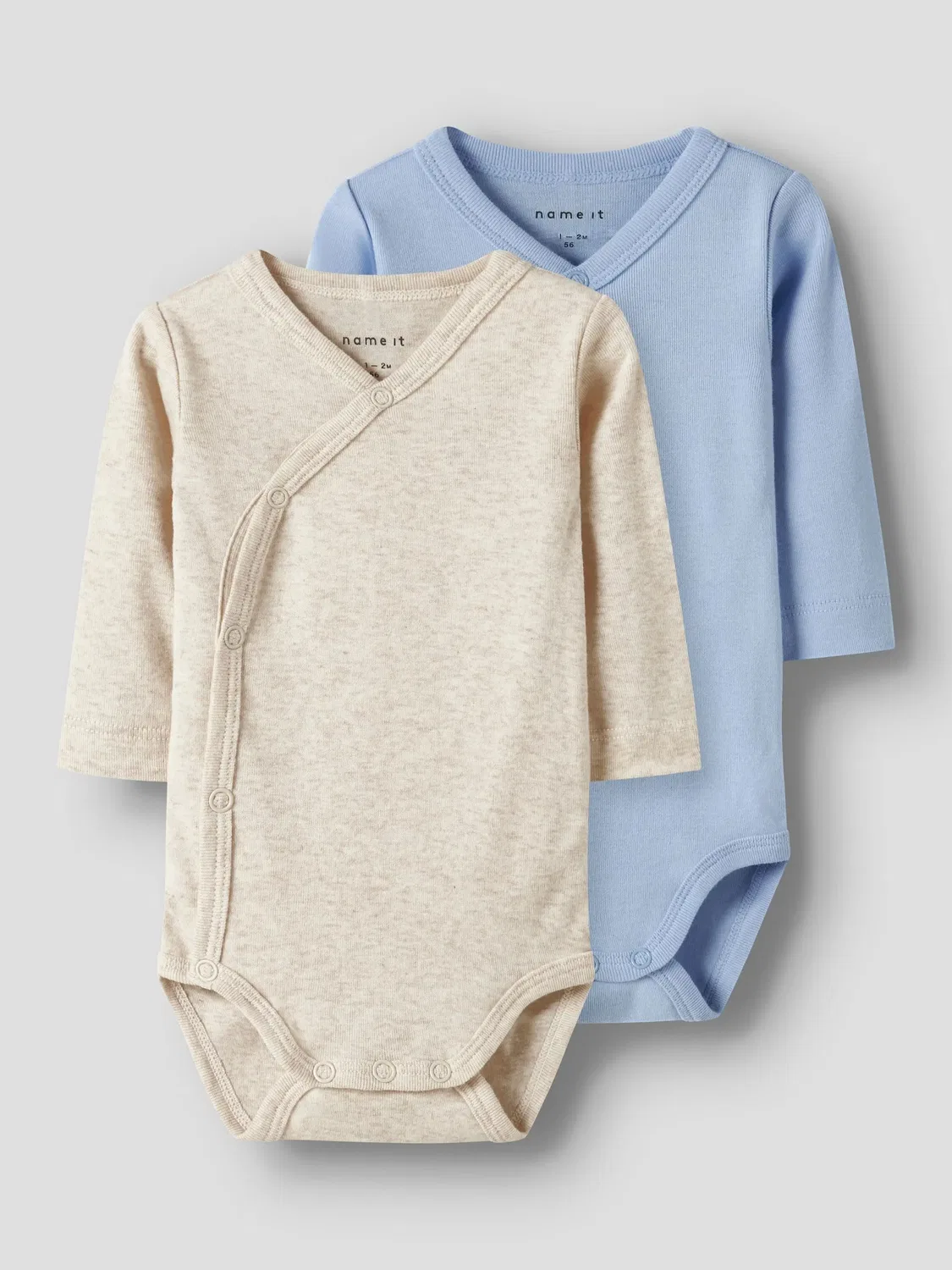 Боди с длинным рукавом, 2 шт, Name it, chambray blue — фото 3
