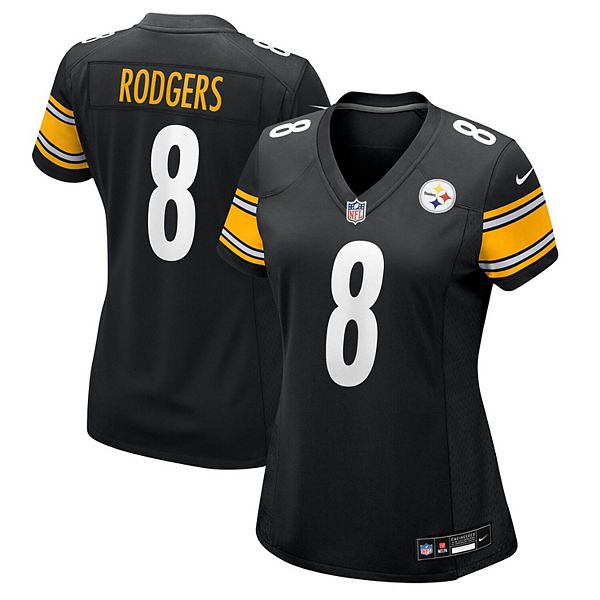

Женская игровая футболка Aaron Rodgers Pittsburgh Steelers черная Nike
