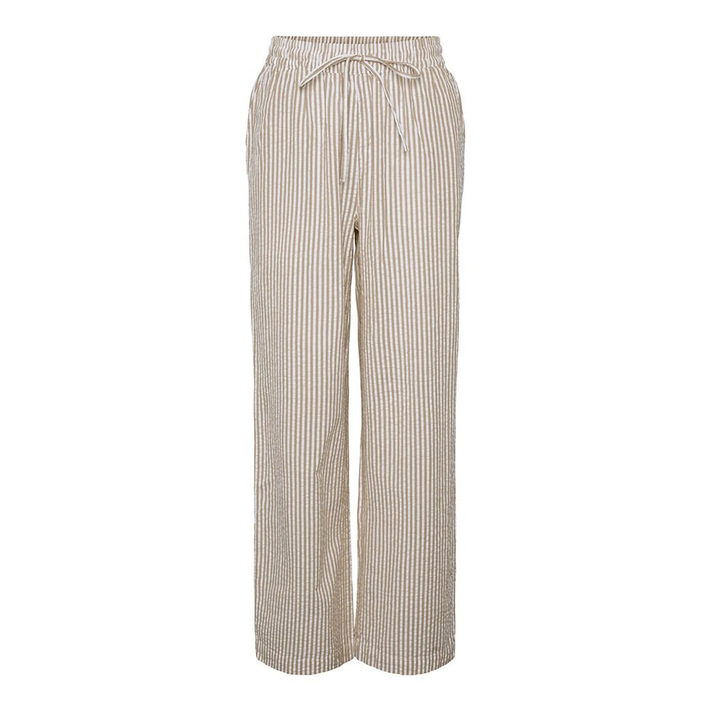 

Брюки Pieces Sally Loose String Fit high waist, бежевый