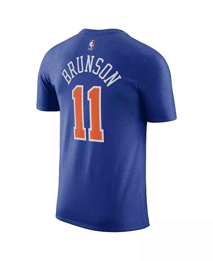 Мужская футболка Jalen Brunson Blue New York Knicks Icon Edition с именем и номером Nike — фото 3