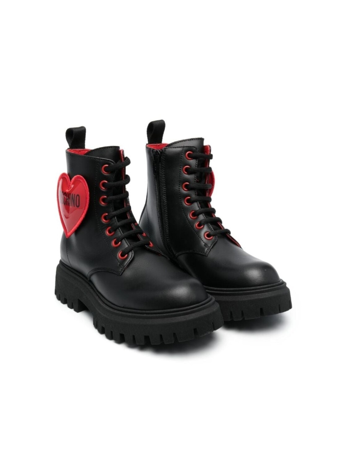 

Moschino Kids ботинки с нашивкой, черный