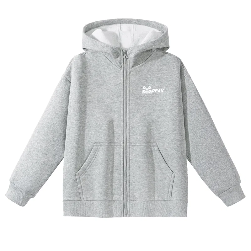 Детская толстовка с капюшоном PEAK Lion White K серый