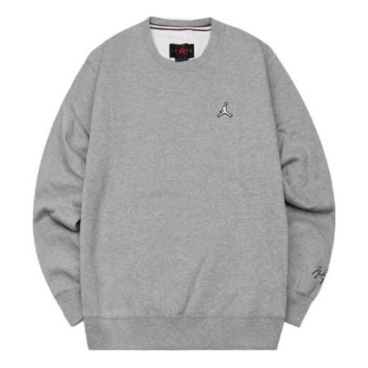 

Толстовка Men's Jordan Fleece Lined Athleisure Casual Sports Long Sleeves Solid Color Embroidered Pullover Gray, мультиколор