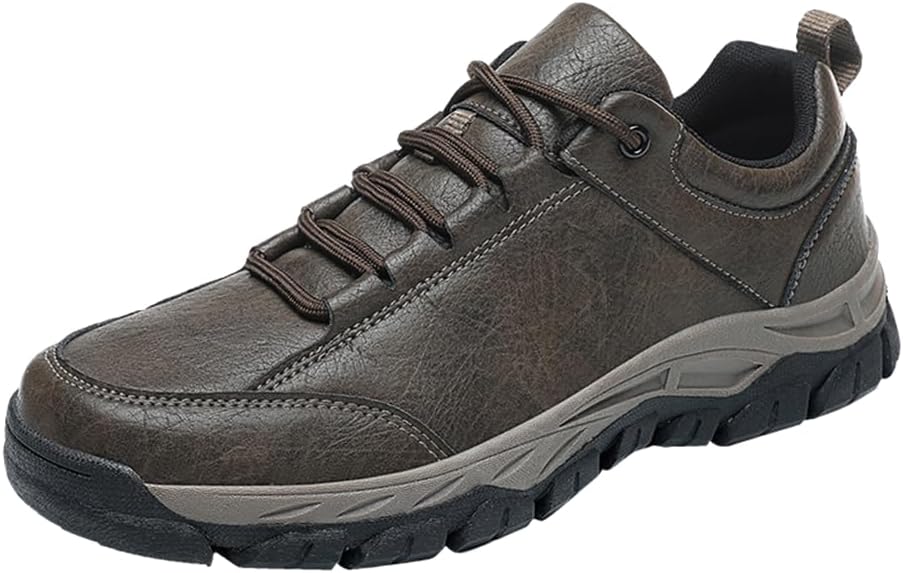 

Мужские повседневные модные туфли на шнуровке из микрофибры с кожей, противоскользящие Dmytluqi, хаки