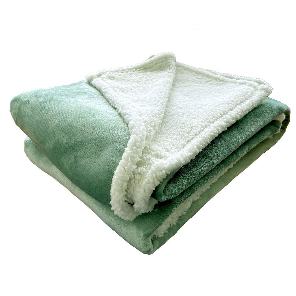 

Aboutyourhome-shop Одеяла Мягкое одеяло Шерпа Фланель Тедди Плюшевое покрывало 150x200 см Различные цвета, Зеленый
