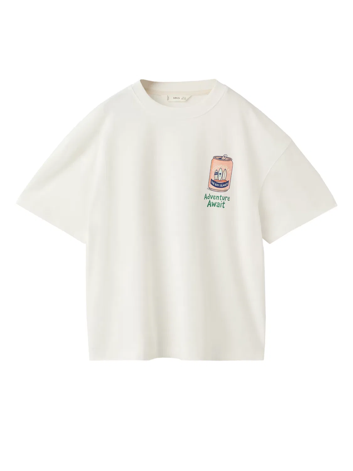 Футболка 'ACANS' Mango Kids, Off White