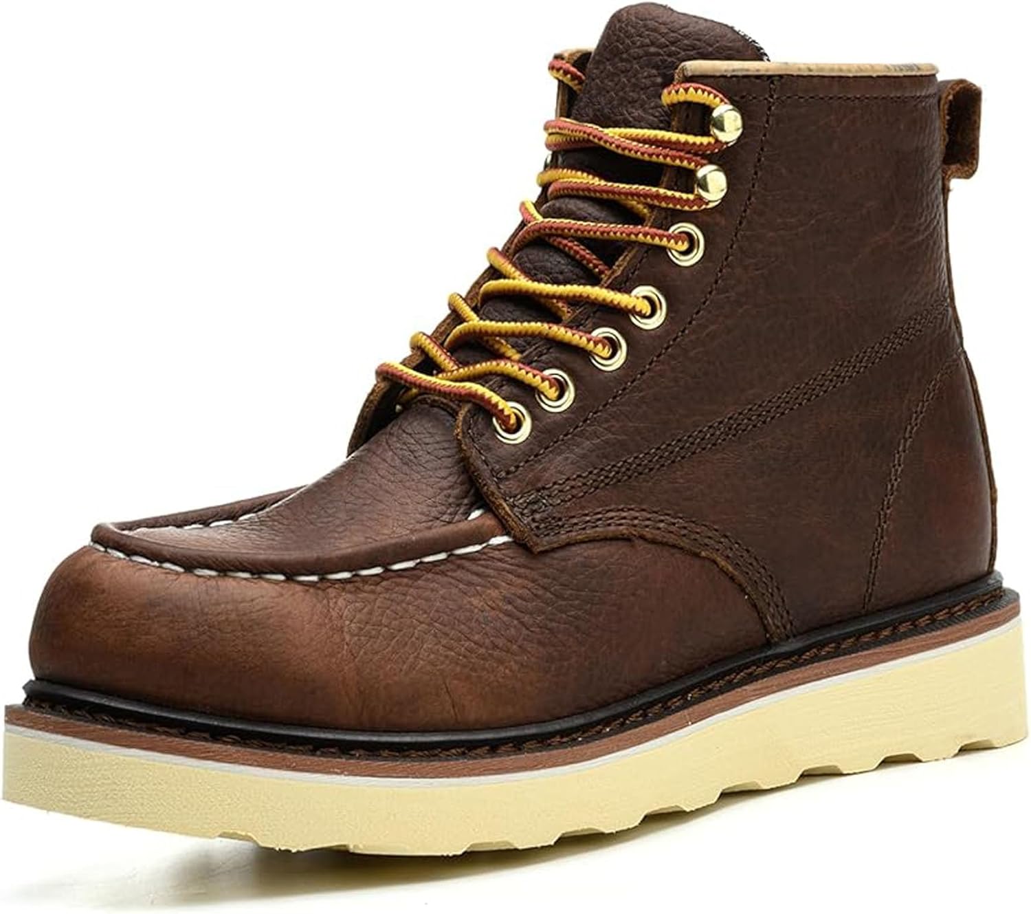 

Ботинки для мужчин - 15 см ботинки с мягким носком, мужские ботинки на танкетке, водонепроницаемые строительные туфли Generic, бежевый