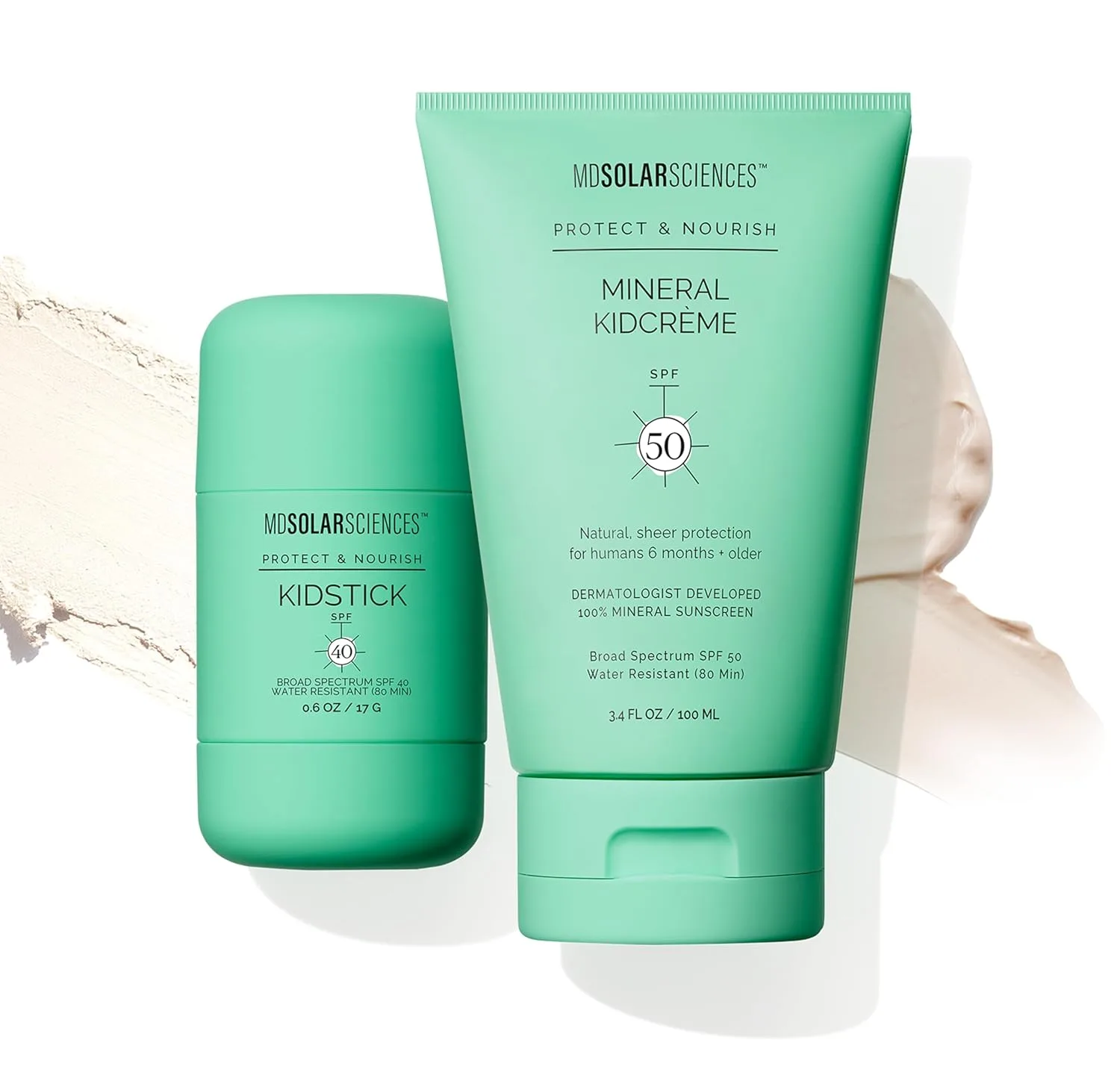 Набор MDSolarSciences Mineral KidStick SPF 40 и KidCrème SPF 50, нежирный водостойкий солнцезащитный крем для чувствительной кожи