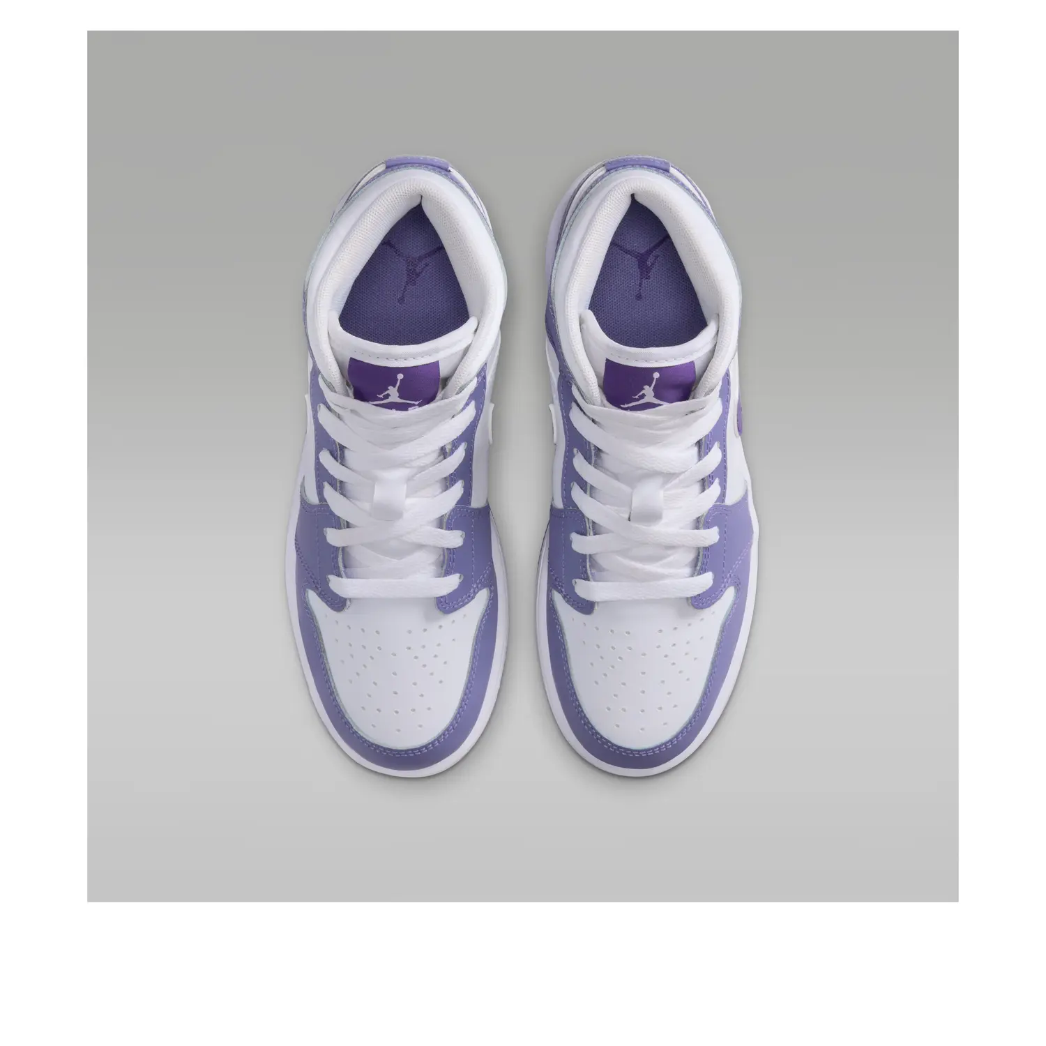 Кроссовки (GS) Air Jordan 1 Mid 'Dusty Amethyst White Court Purple' — фото 2