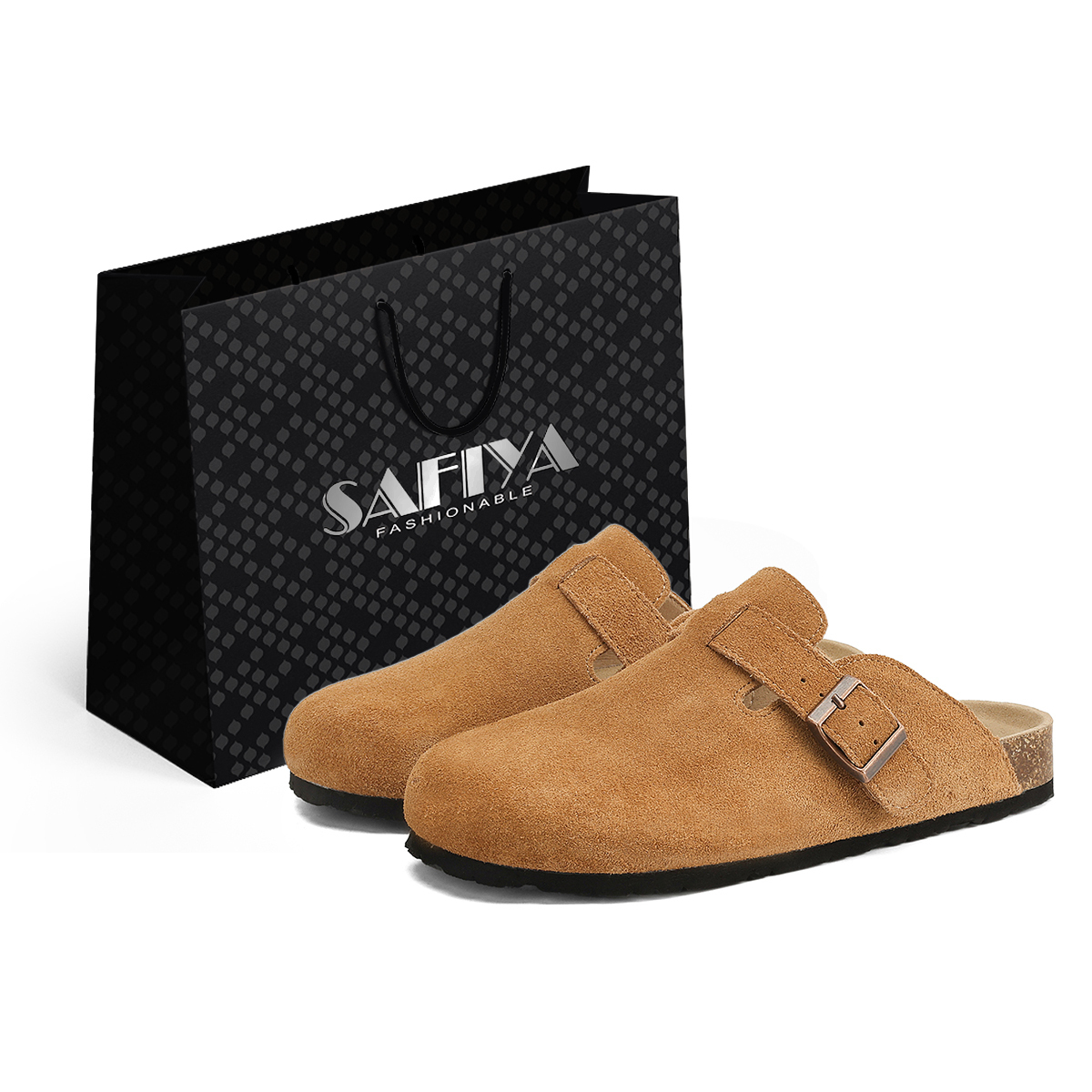 

SAFIYA Унисекс тапочки с закрытым носком каштановые один размер, цвет Chestnut-One Size