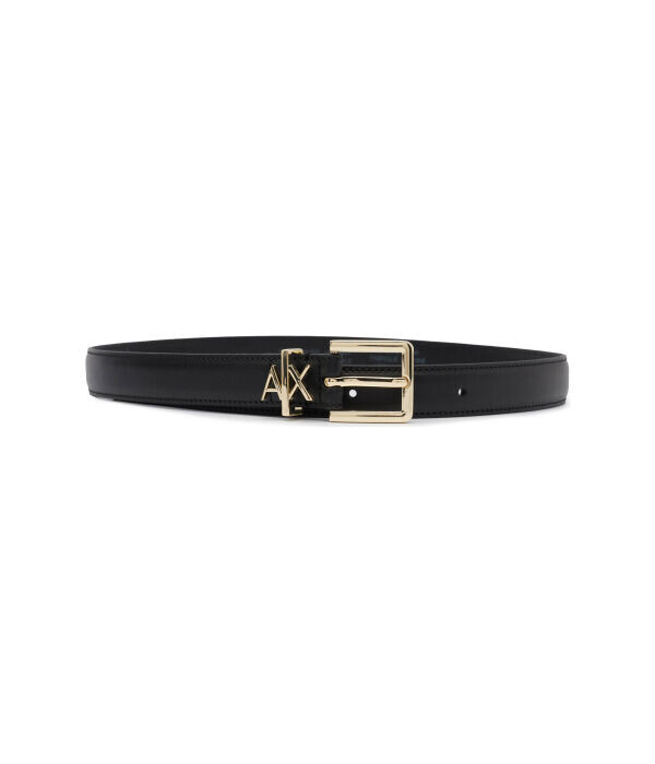 

Ремень женский Armani Exchange кожаный с монограммой, черный
