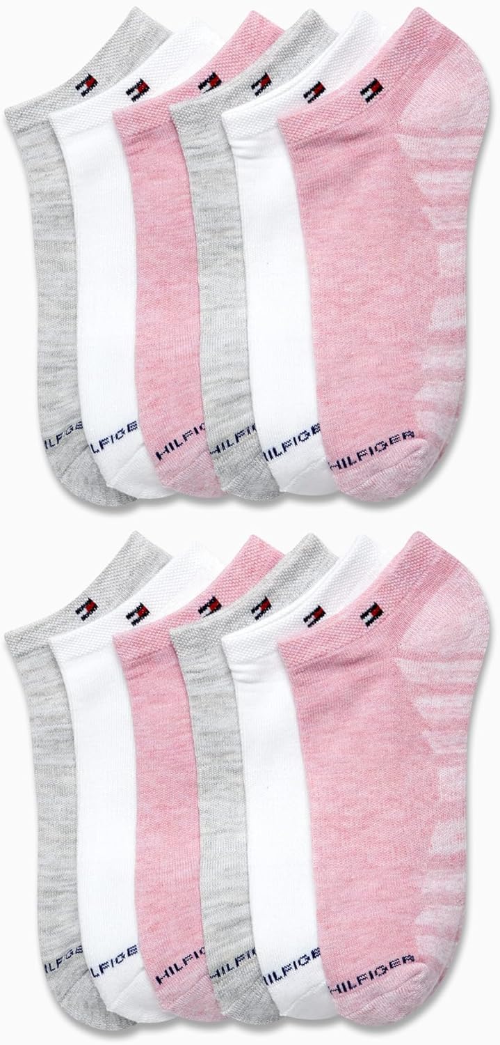 Женские носки Tommy Hilfiger, непромокаемые, 12 шт., мягкие, эластичные, женские, спортивные носки до щиколотки, беговые носки для женщин, Pink — фото 3
