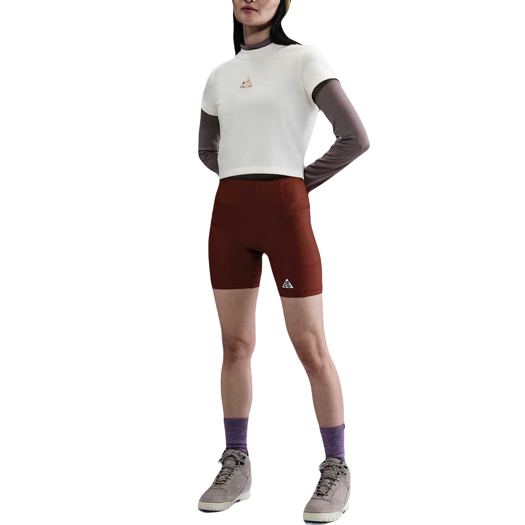 Футболка Dri Fit обычного кроя женская Nike, светлая слоновая кость/светлый хаки/бежевый — фото 4