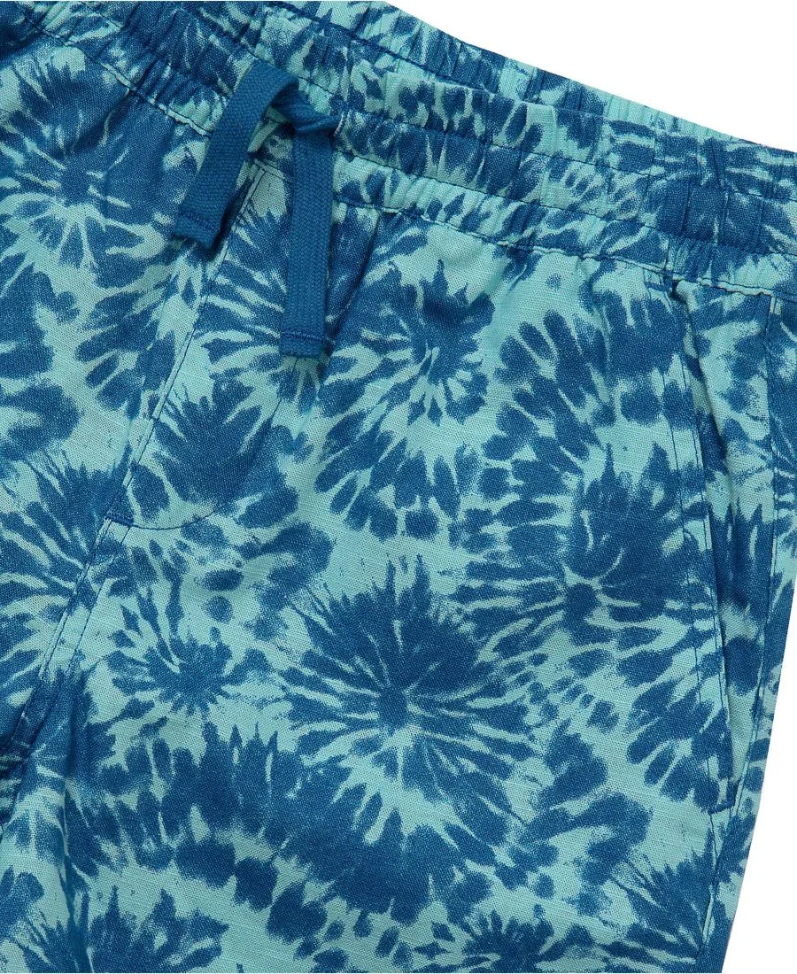 Детские льняные шорты из фактурной ткани Lands' End, tonal синий tie dye — фото 3