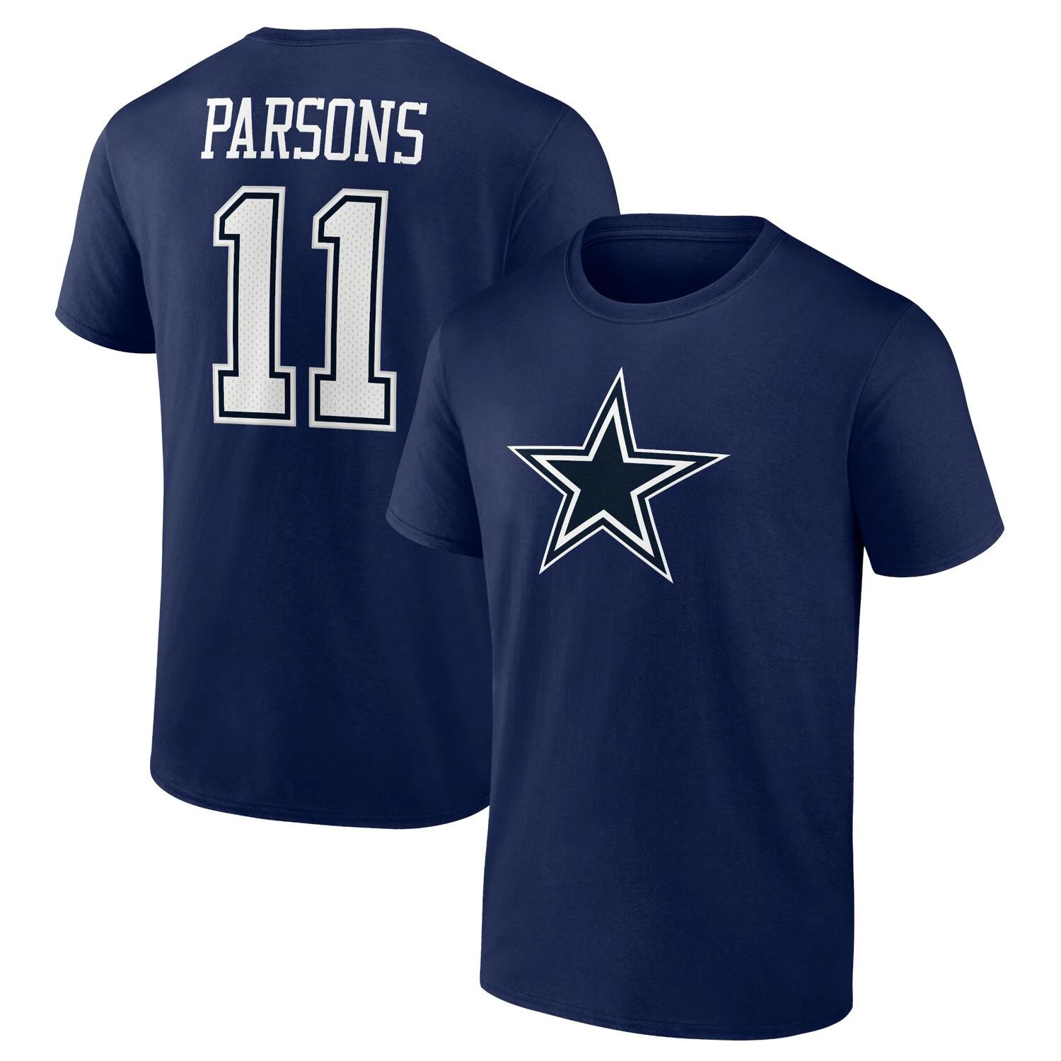 

Мужская футболка Fanatics с брендом Micah Parsons Dallas Cowboys со значком игрока, именем и номером