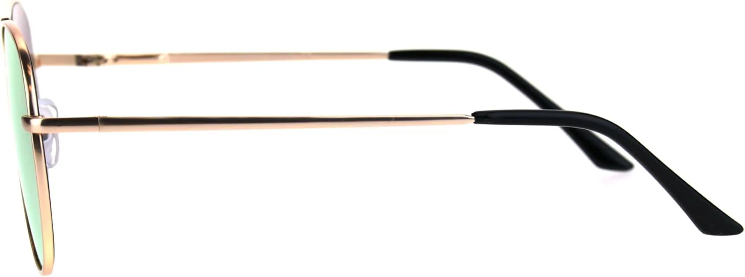 

Женские солнцезащитные очки-авиаторы, золотистая металлическая оправа, розовые зеркальные линзы, защита от ультрафиолета UV400, пружинный шарнир PASTL, Gold